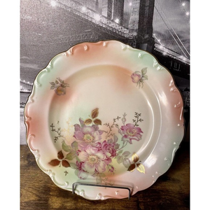 Vintage Schumann Arzberg Germany Plate Floral Gold‎ Trim Porcelain China